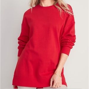 NWT Red Oversized Tunic Sweatshirt